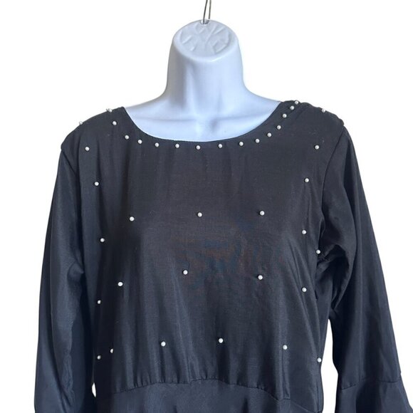 NWOT Black Rayon Kurta with Pearl and Tassel Details - Size M - Picture 7 of 12